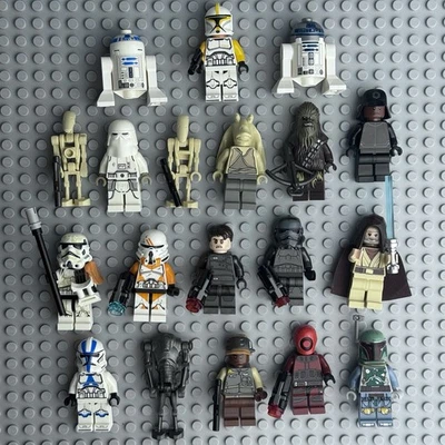 Lego Star Wars Minifigure Lot Of 19 - Sand Trooper, Droid, Wookie, Boba Fett - Imagem 1 de 4