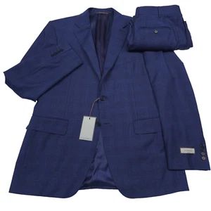 $2195 Canali SienaNavy Blue Tonal Plaid Wool Suit Mens Size US 40R (Italy 50R) - Picture 1 of 15