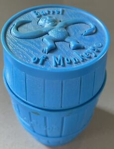 Milton Bradley Barrel Of Monkeys 1989. Blue Container, Red Monkeys.