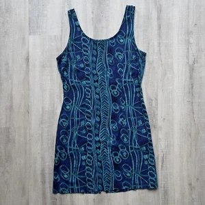 All That Jazz Womans Dress Blue GreenSize 7 Geometric Y2K 90s Vintage - Picture 1 of 5