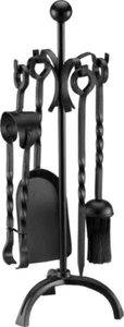 Black Fireplace Companion Set Fire Side Tools Poker Fireplace Accessories Set - Picture 1 of 1