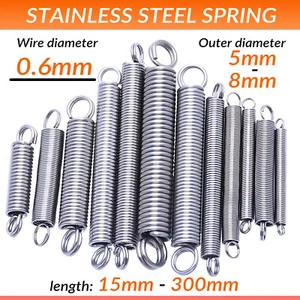 0.6mm Expansion Spring Extension Expanding Springs A2 Stainless Steel L=15-300mm - Picture 1 of 60