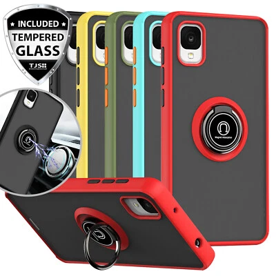 For TCL ION Z Ring Case Magnetic Metal Stand Clear Back Cover +Tempered Glass - Image 1 of 4