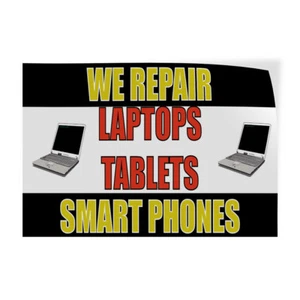 Decal Stickers We Repair Laptops Tablets Smart Phones Vinyl Store Sign Label - Picture 1 of 5