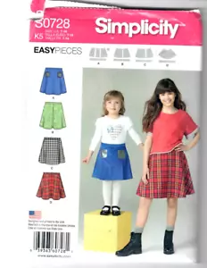 Simplicity 1290/S0728 Child/Girls' Set of EASY Skirts Sewing Pattern 7-14 4 Var. - Picture 1 of 4