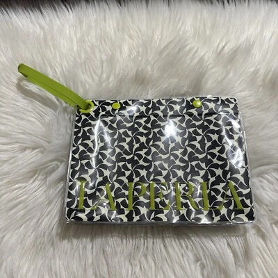 La Perla Nova Bolsa de Praia de Plástico Logotipo Preto Branco Bolsa de Pulso com Zíper - Imagem 1 de 4