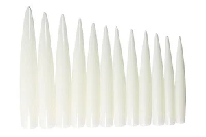 12 XXL Stiletto Tips natur mit Klebefläche für Präsentation oder Meisterschaft - Picture 1 of 1