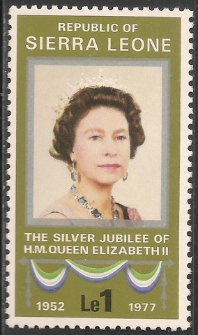 Sierra Leone #441 VF MNH - 1977 1 le 25th Anniversary Reign Queen Elizabeth II Cover