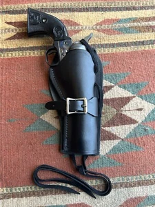 Fit Colt SAA Uberti EMF Pietta EAA 1873 4 3/4" Western Fast Draw Holster Black - Picture 1 of 9