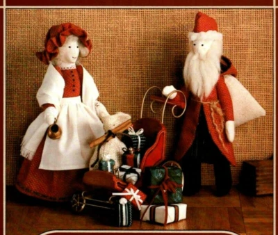 Saint Nicholas and Mrs. St. Nick Dolls Pattern Soft Sculpture Folksy Primitive - Image 1 of 2