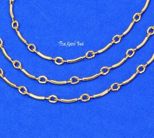 14K 1/20 Gold Filled Bulk ausgefallene gewellte Kette 8mmx1,5mm Glied - Bild 1 von 8