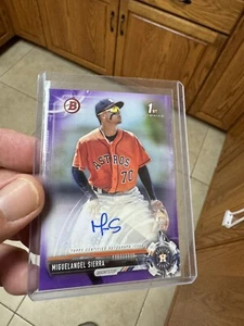 2017 Bowman Prospect Auto Purple /250 Miguelangel Sierra #PA-MS 1st Auto Astros - Picture 1 of 2