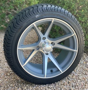 Set of (4) 14 Apollo Aluminum Alloy Golf Cart Car Rim Wheels & Low Profile Tires - Picture 1 of 2