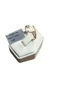 Canary Kunzite & White Zircon 9K Yellow Gold Ring Size N to O / 7 atgw 1.71 Cts - Picture 1 of 12