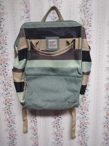 Himawari grün/braun Canvas Rucksack Reise Schule Computer USB Ladeanschluss - Bild 1 von 12