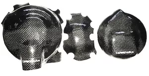 TRIUMPH STREET TRIPLE 765 2017 2023 3x CARBON KUPPLUNGSDECKEL LIMADECKEL MOTOR - Picture 1 of 2