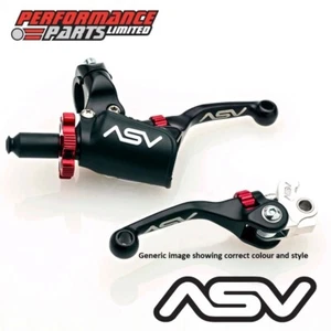 ASV F4 Black Short Brake + Clutch Lever Set Pro Perch Suzuki LTZ250 Quadsport 05 - Picture 1 of 11