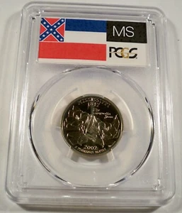 2002-S 25c CLAD PCGS PR70DCAM MISSISSIPPI QUARTER PROOF DEEP CAMEO PR 70 DC - Picture 1 of 3