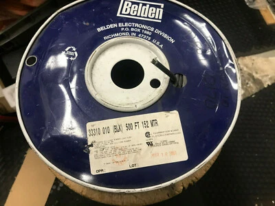 Fio de conexão Belden 33310 10awg silicone sem trança alta temperatura 150C 600V preto 10 pés - Imagem 1 de 3