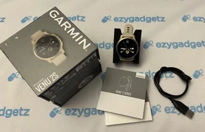 Garmin Venu 2S GPS Fitness Smart Watch - Light Gold Bezel Light Sand Case & Band - Picture 1 of 10