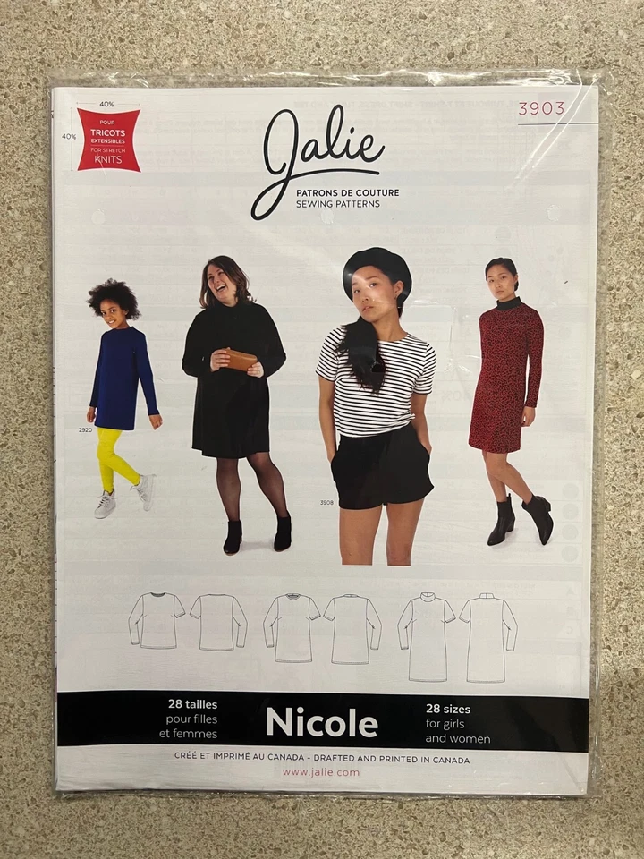 Jalie Nicole Shift Dress, Tunic & Tee Sewing Pattern 3903 Women XS-2XL Girl 2-13 - Image 1 of 1