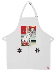 Dalmatian Dog Apron Two Pocket Bib Apron with Adj Neck - Picture 1 of 1