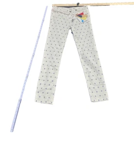 Vintage 55 Damen stylische weiß & blaue Hose Größe 26 Neu mit Etikett - Bild 1 von 4