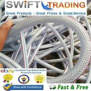 High Grade Garden Water Clear PVC Reinforced Hose Pipe - 1/2" - Picture 1 of 9