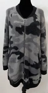 Maglione cardigan donna Torrid full zip taglia 00 nero mimetico maglia metallizzata - Foto 1 di 12