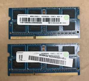 Ramaxel 8GB 2X4GB PC3L-12800 DDR3 1600Mhz 204Pin SODIMM Memoria - Imagen 1 de 3