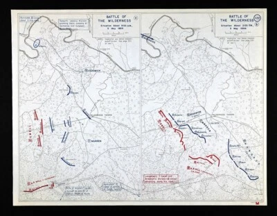 West Point Civil War Map Battle of Wilderness Campaign Virginia 2 PM May 5, 1864 - Image 1 of 4