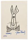 James Stewart Signed 7.75 x 11 Harvey Rabbit Sketch PSA