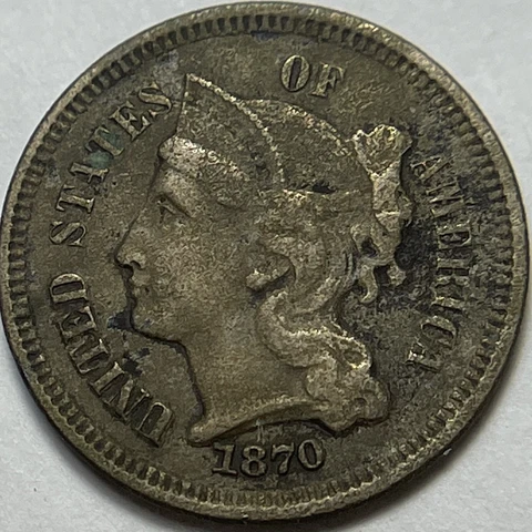 1870 Three Cent Nickel Fine Details Cover