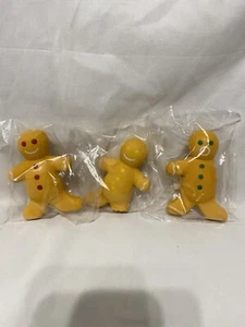 Oriental Trading CO Lot Of 3 Gingerbread Rubber Or Foam Squish Figures 3.5” - Picture 1 of 8