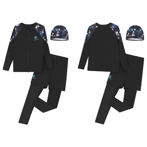 Kids Boy's Tops With Swim Bottoms Sports Sweatshirt And Pants Cap Double Layers - Picture 1 of 21