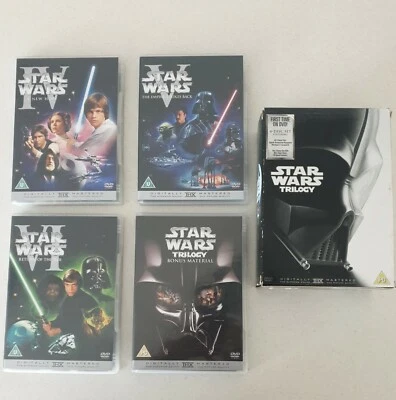 Star Wars Trilogy DVD 4 Disc Box Set Pal *Reg 2, Ep 4 5 & 6 + Bonus Material DVD - image 1 of 4