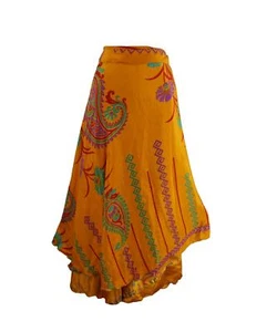Sari Silk Wrap Skirt 8 10 12 14 16 Hippy Boho Hippie Summer Fair Trade 48" - Picture 1 of 2