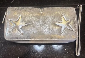 👠👛🐩 Silber Stern Geldbörse Kalbsleder Kartenetui - Bild 1 von 4