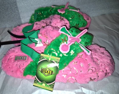 Wicked Pink Green Faux Fur Lined Women's House Slippers Size 7/8 NWB - Image 1 of 4
