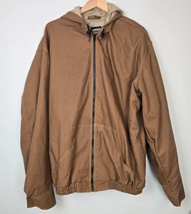 Bulwark Mens XXL Flame Resistant Brown Hooded Canvas Work Jacket FR Heavy Duty - Picture 1 of 18