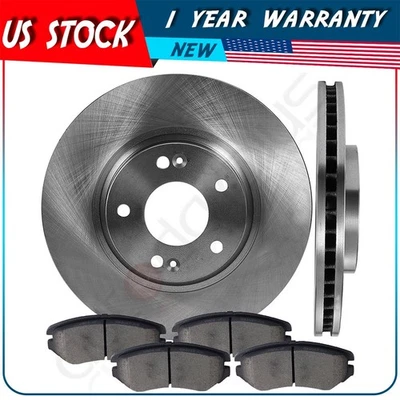 Rotores de freno delanteros ventilados y pastillas de cerámica para Hyundai Sonata 2009-2010 2,4 L Foto 1 de 4