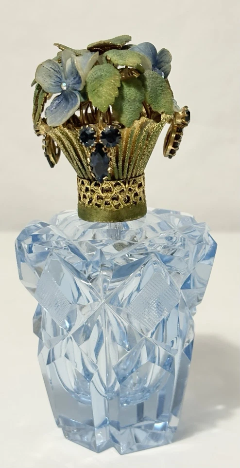 Magnificent W. Germany Heavy Cut Crystal Jewel Top Perfume Atomizer Irice - Image 1 of 4