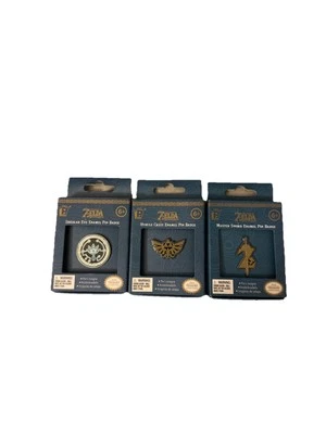 Zelda Breath of Wild Enamel Pin Badges Set Sheikh Eye Master Sword Hyrule Crest - Image 1 of 2