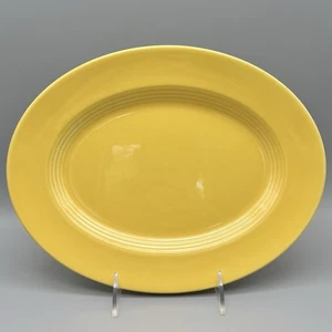Vintage Fiesta Harlequin Glossy Yellow 11.5" Oval Platter Homer Laughlin HLC - Picture 1 of 10