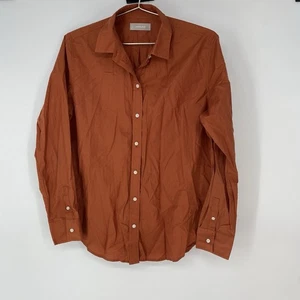 Top de picnic Everlane de popelina relajada naranja con botones para mujer talla 6 - Imagen 1 de 9