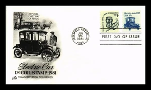 DR JIM STAMPS US COVER ELECTRIC AUTO 17C COIL TRANSPORTATION SERIES FDC COMBO - Picture 1 of 2