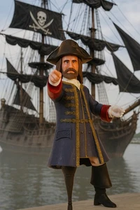 Captain Barbossa Poseable Fig Fluch der Karibik 4" Jakks 2011  - Bild 1 von 8