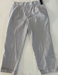 Brooks Brothers Seersucker Pants Mens 38x30 Blue & White Madison  Pleated  NWT - Picture 1 of 10