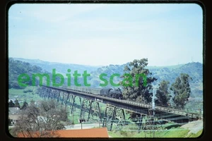 Original Slide, ATSF Santa Fe 4-6-4 Steam #3458 Passenger, 1951 Muir Trestle - Picture 1 of 1