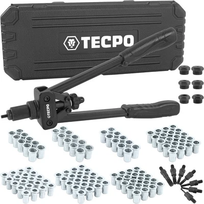 TECPO NIETMUTTERZANGEN SET NIETZANGE + 240 NIETMUTTERN NIETEN M3 M4 M5 M6 M8 M10 - Bild 1 von 4